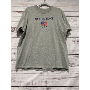 Vintage USA Myrtle‎ Beach Flag Embroidered Tshirt Size L